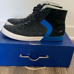 Armani  Jeans Men's Suede High Top Sneakers